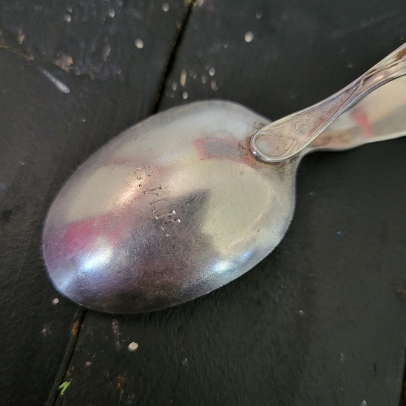 Vintage Sterling Silver Birth Spoon December 25, 1951 Christmas Baby Curved - Picture 5 of 6